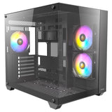 Antec cx800 argb midi tårnhus (sort | 2x usb-a | hærdet glas)