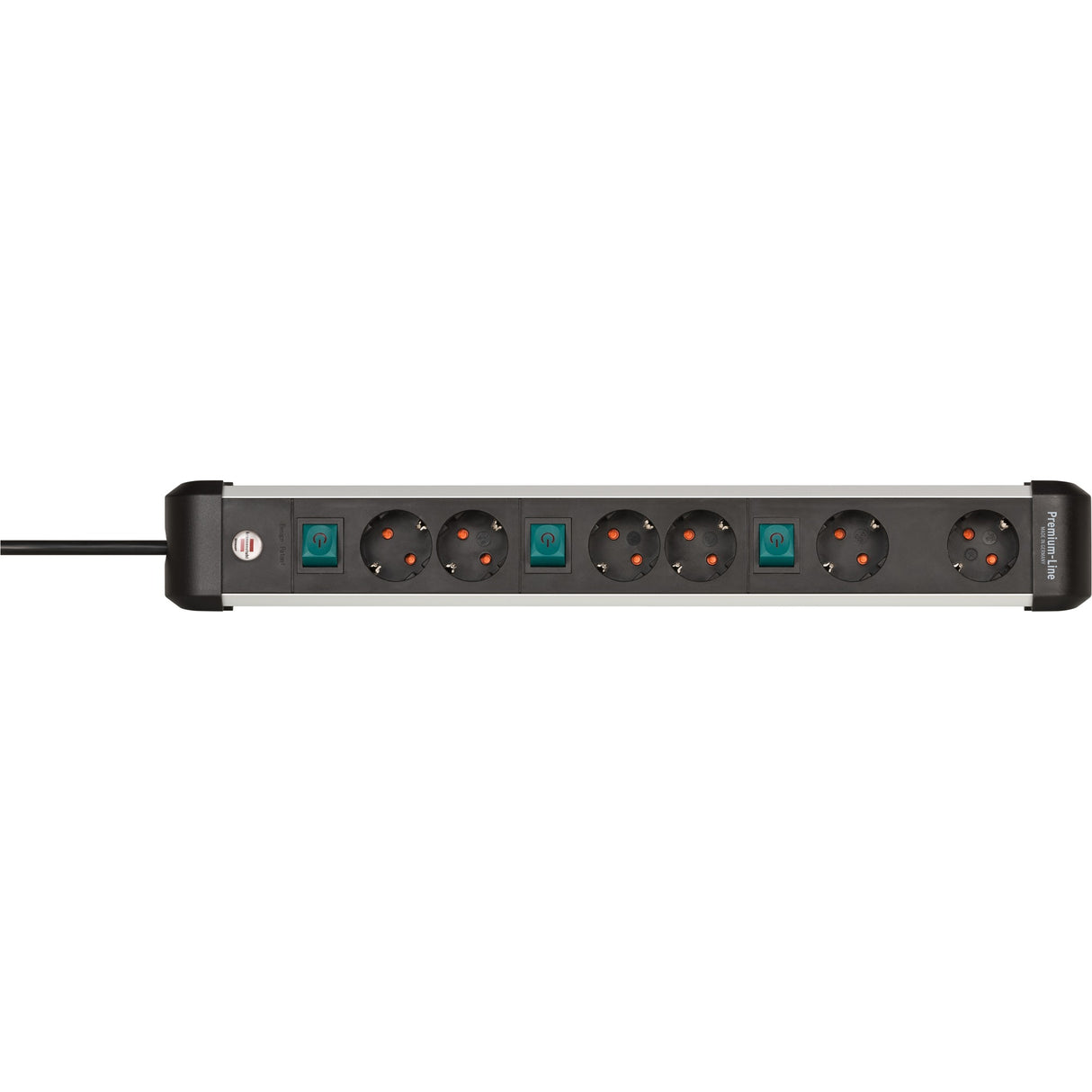 Brennerstuhl premium-alu-line strømskinne 6-vejs kontaktstik (3x 2-vejs omskiftelig)