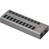 I-tec USB 3.0 opladningshub 10 porte + strømadapter USB-hub (sort)