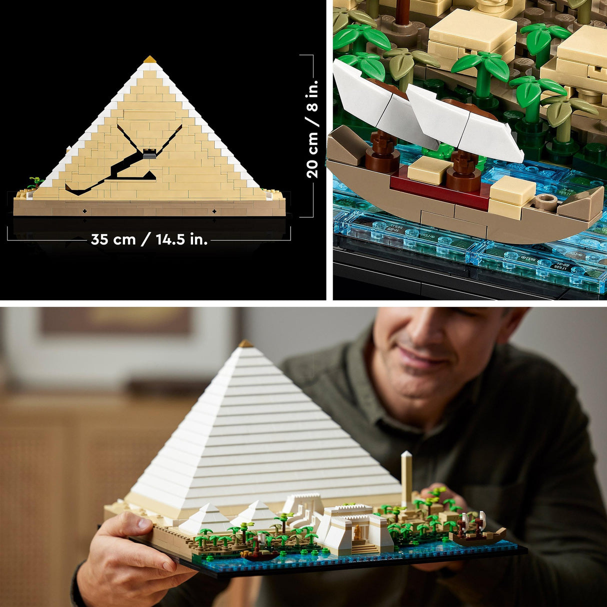 Lego arkitektur - stor pyramide af giza byggelegetøj (21058)