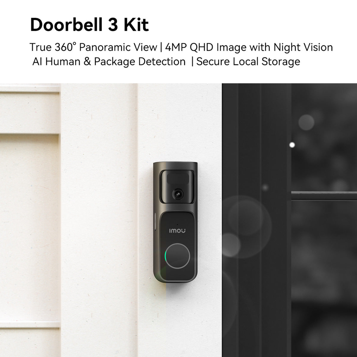 Imou doorbell 3 sæt (sort)