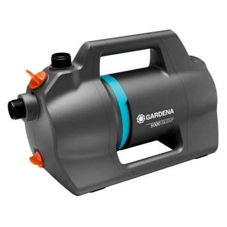 Gardena besproeiingspomp 5000 silent set met slang en aanzuigunit (donkergrijs turquoise, 9081-20 | pomp | 20 m slang | 3,5 m aanzuigunit)