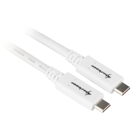 Sharkoon USB-C 3.2 > USB-C-kabel (hvidt, 0,5 meter)