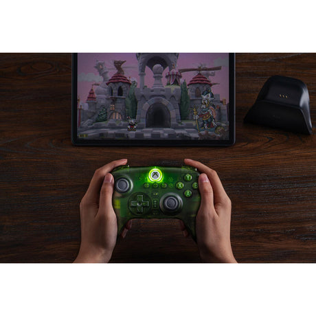 8bitdo ultimative 3-mode controller til xbox (grøn gennemsigtig, xbox series x|s, xbox one, pc, bluetooth usb-c 2,4 ghz)