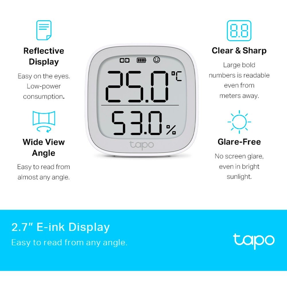 Tp-link tapo t315 smart temperatur- og fugtighedsovervågningssensor