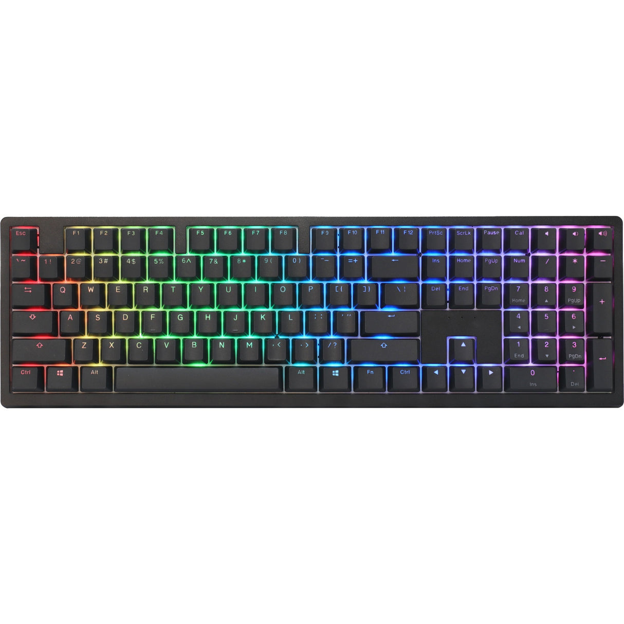 Ducky zero 6108 klassisk sort rgb mekanisk gaming-tastatur (sort, us-layout (qwerty), cherry mx2a speed silver, 100%, rgb-lysdioder, double-shot pbt, hot swap, 2,4ghz | bluetooth | usb-c)