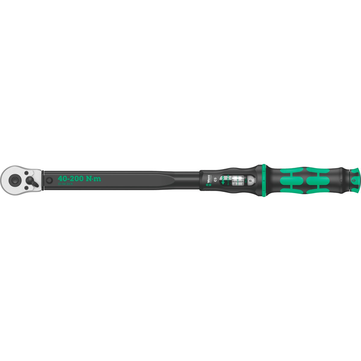 Wera click-torque c 3 momentnøgle med omvendt skralde (sort grøn)