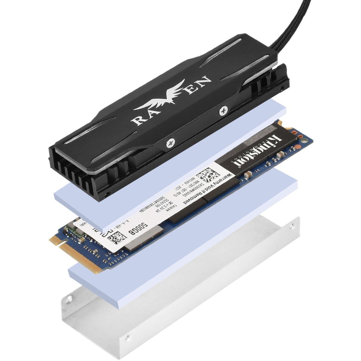Silverstone TP03-ARGB heatsink (sort, velegnet til m.2 2280 SSD)