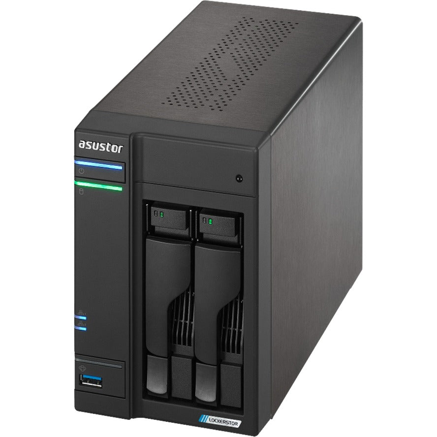 Asustor lockerstor 2 as6702t nas (sort, 2x lan, hdmi, usb)