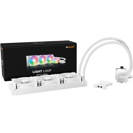 Vær stille! lyssløjfe 360 argb vandkøling (hvid, 4 pin pwm blæserstik)