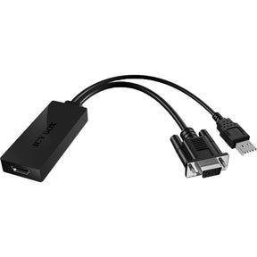 Icy box ib-ac512 vga + lyd - hdmi adapter (sort)
