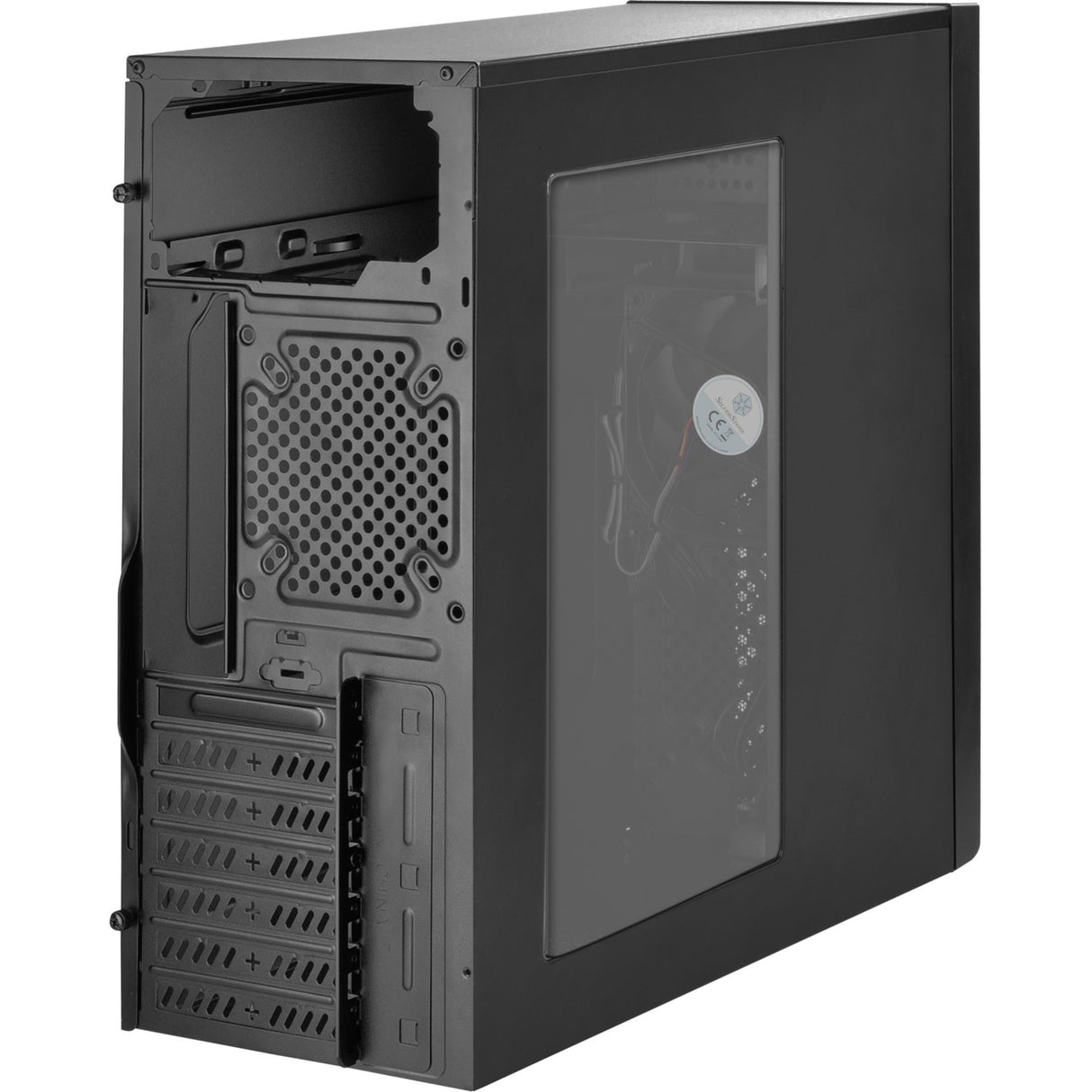 Silverstone sst-ps13b midi tårnhus (sort | 2x USB-A)