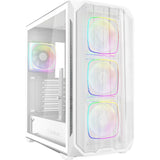 Sharkoon ak5m rgb midi tårnhus (hvid | 2x usb-a | 1x usb-c | rgb | hærdet glas)