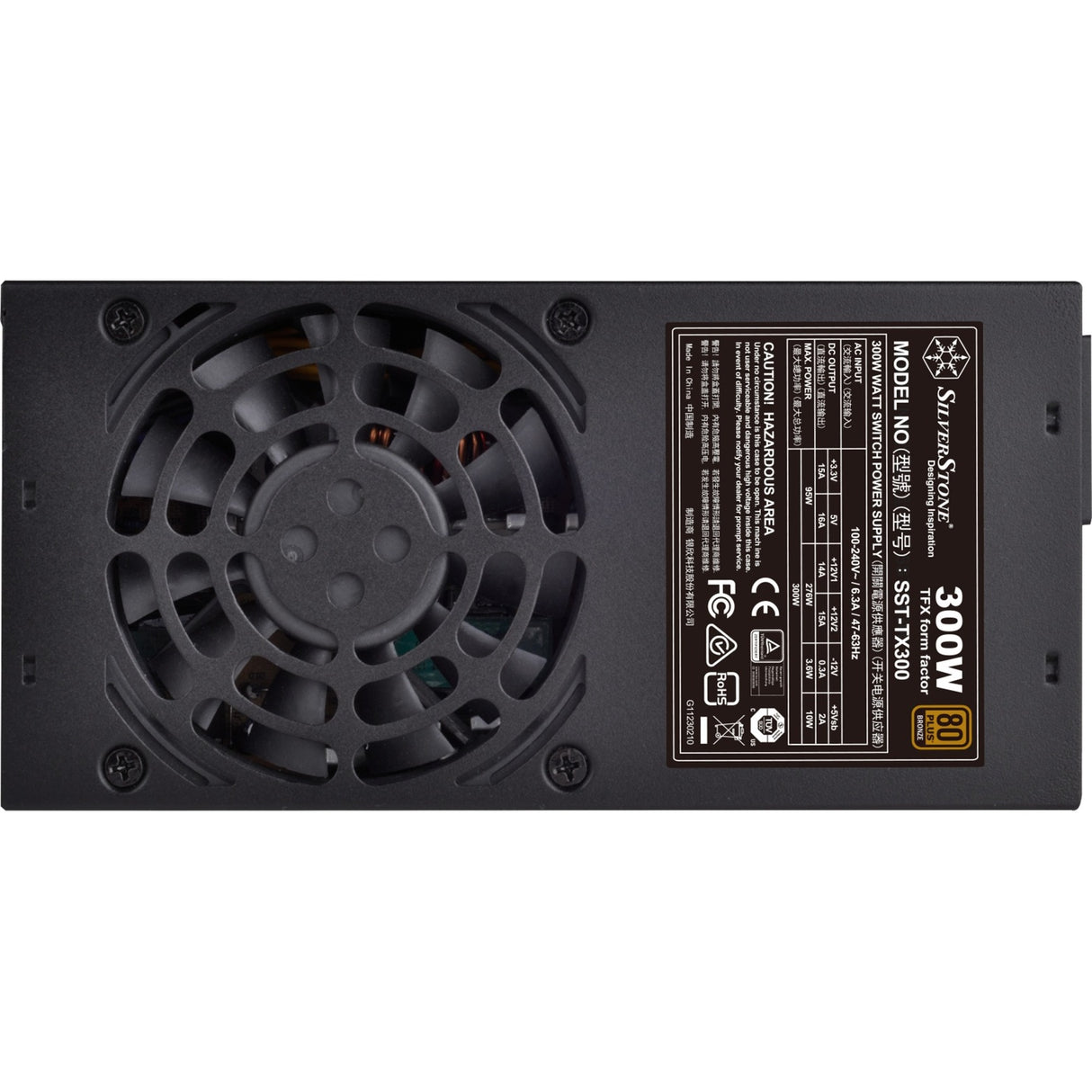 Silverstone tfx tx300 300 watt strømforsyning (sort)