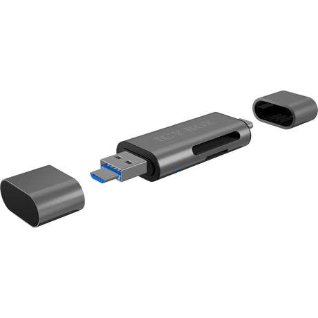 Icy box ib-cr200-c ekstern kortlæser med multi-usb-stik kortlæser (antracit)