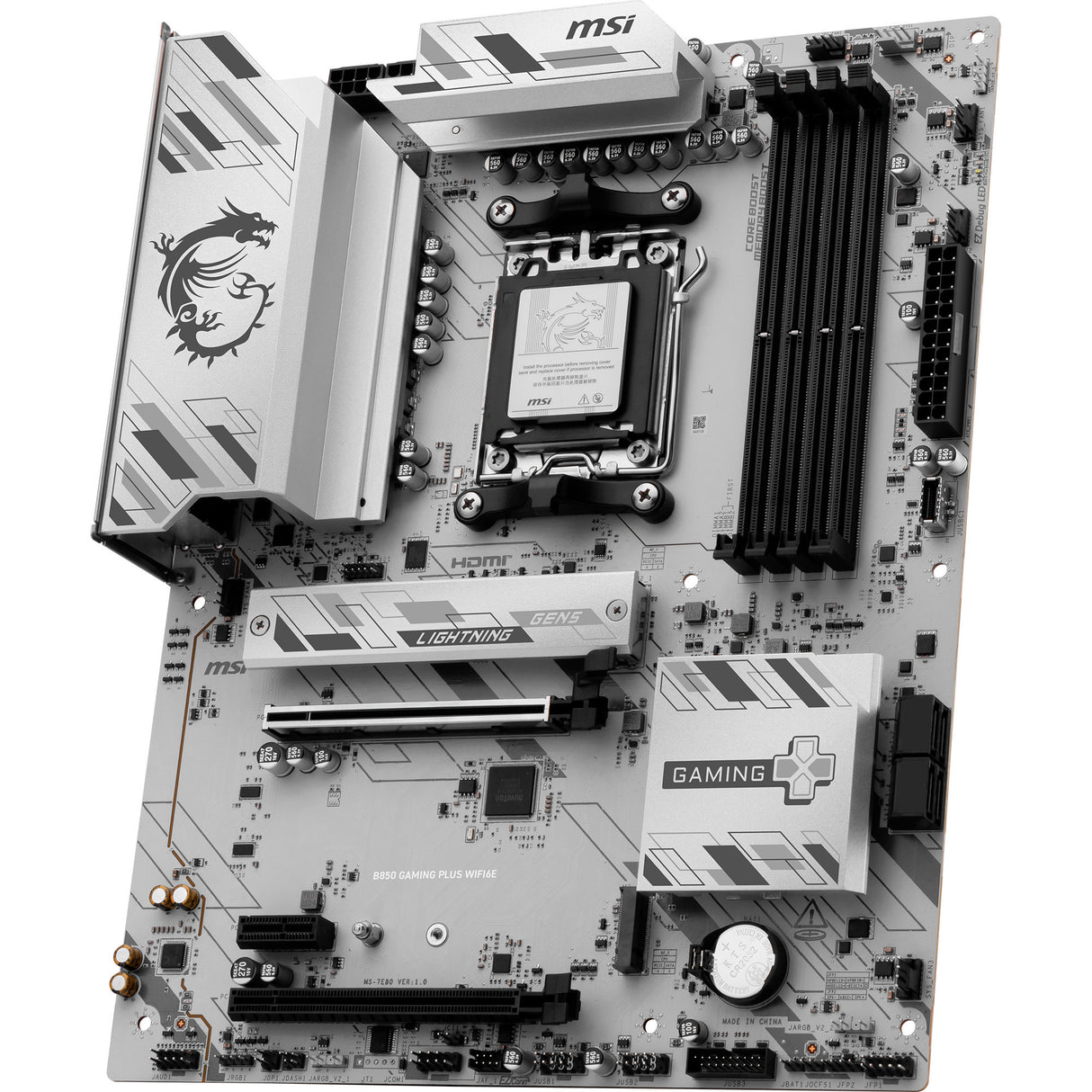 MSI B850 Gaming Plus WiFi 6E Socket AM5 bundkort (RAID, 2,5 GB LAN, WiFi 6E, BT, lyd, ATX)