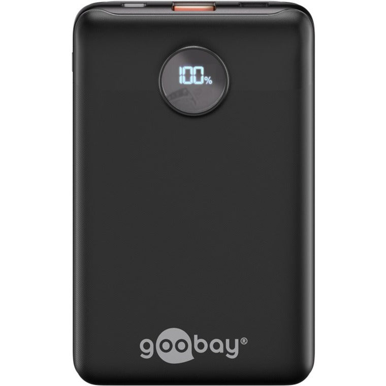 Goobay powerbank kompakt 10.000 mah (sort, 10 ah, 1x USB-A, 1x USB-C, strømforsyning, hurtig opladning)