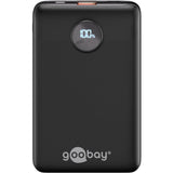 Goobay powerbank kompakt 10.000 mah (sort, 10 ah, 1x USB-A, 1x USB-C, strømforsyning, hurtig opladning)
