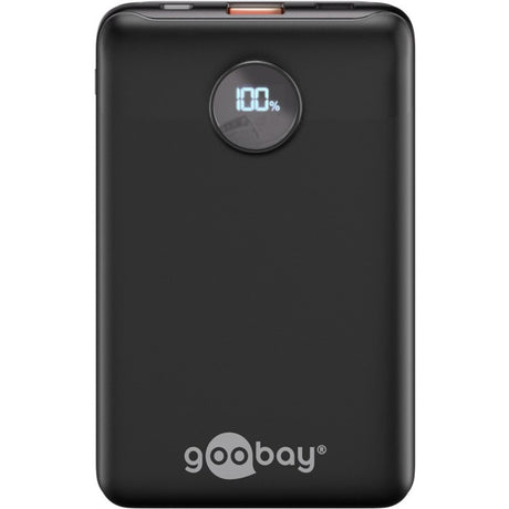 Goobay powerbank kompakt 10.000 mah (sort, 10 ah, 1x USB-A, 1x USB-C, strømforsyning, hurtig opladning)
