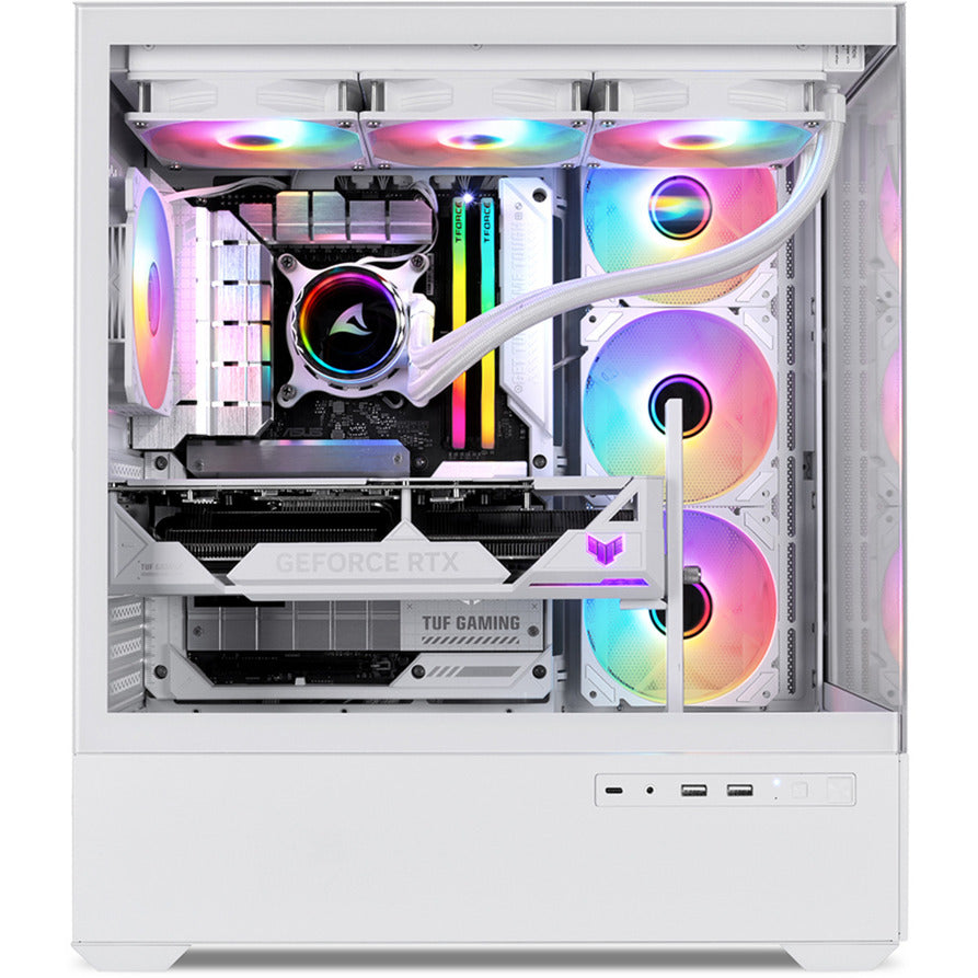 Sharkoon ak6 rgb midi tårnhus (hvid | 2x usb-a | 1x usb-c | rgb | hærdet glas)