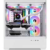 Sharkoon ak6 rgb midi tårnhus (hvid | 2x usb-a | 1x usb-c | rgb | hærdet glas)