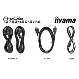 Iiyama prolite t2752msc-b1ag 27 touchscreen-skærm (sort, HDMI, skærmport, 2x USB-A, USB-B)