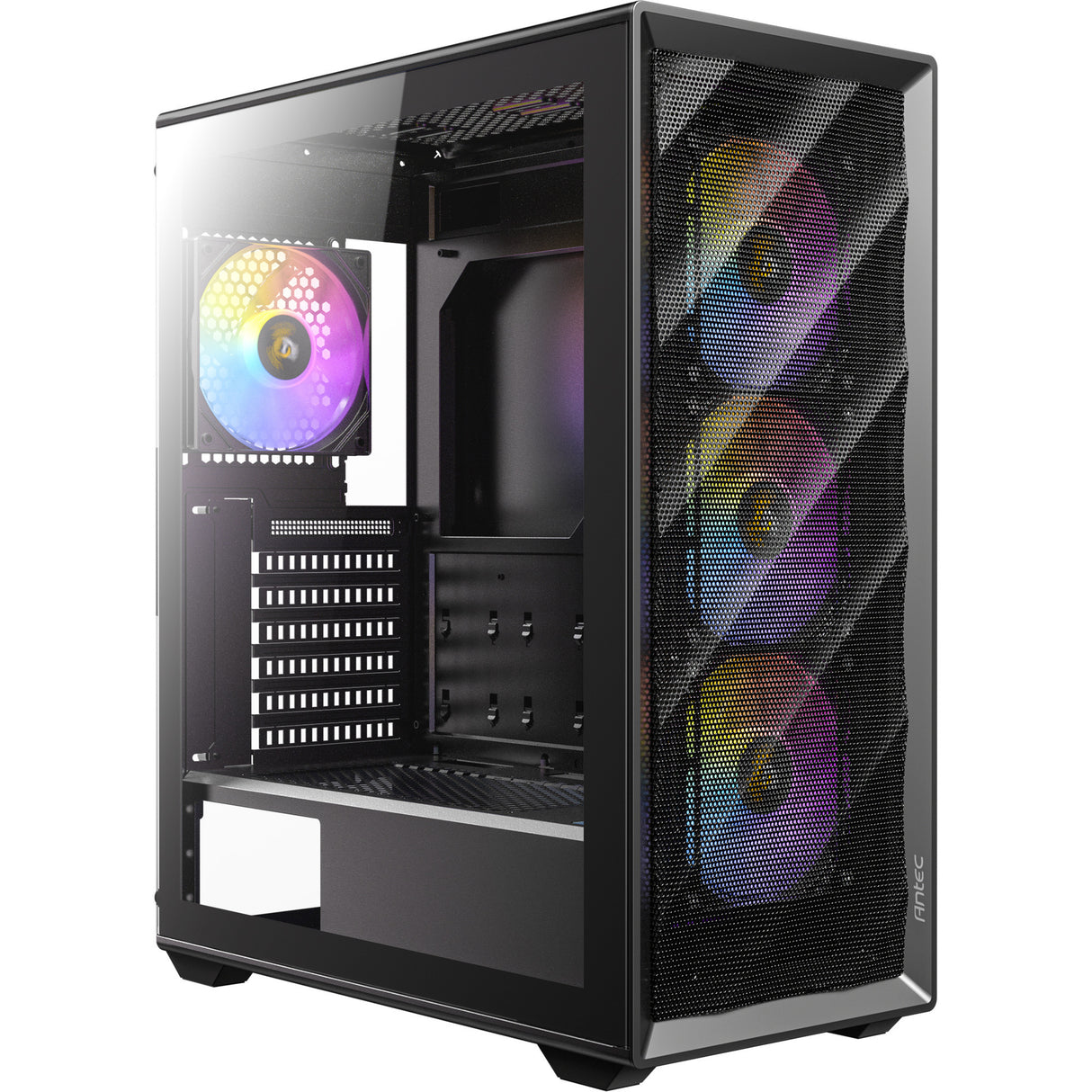Antec ax85 argb midi tårnhus (sort | 2x usb-a | hærdet glas)