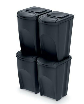 Prosperplast sortibox adskillelsesbeholder sæt 4x35l - grå