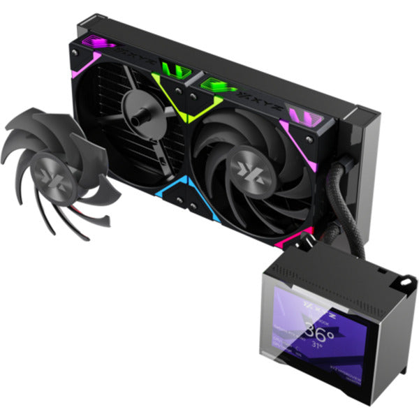 Xyz pc gear hydroview aio 240 vandkøling (sort, argb, pwm)