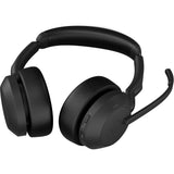 Jabra evolve2 55, inkl. opladerstand on-ear headset (sort, stereo, uc, usb-a, link380a)