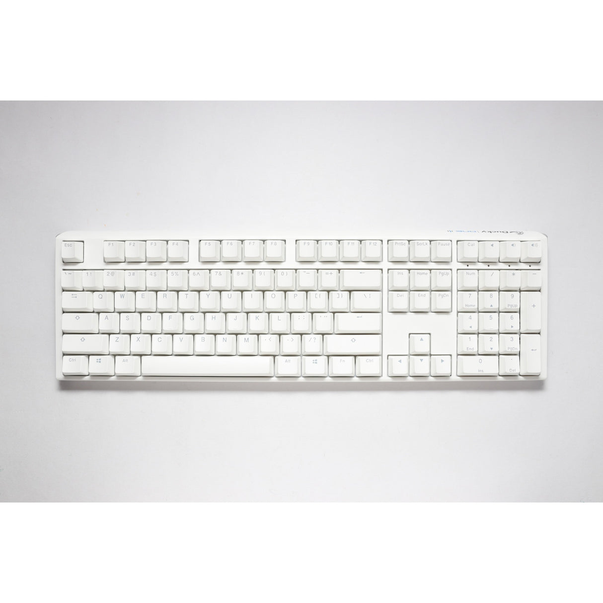 Ducky one 3 classic pure white, tastatur (hvid, us-layout, cherry mx blue, rgb led, double-shot pbt, hot-swappable, quack mekanik)