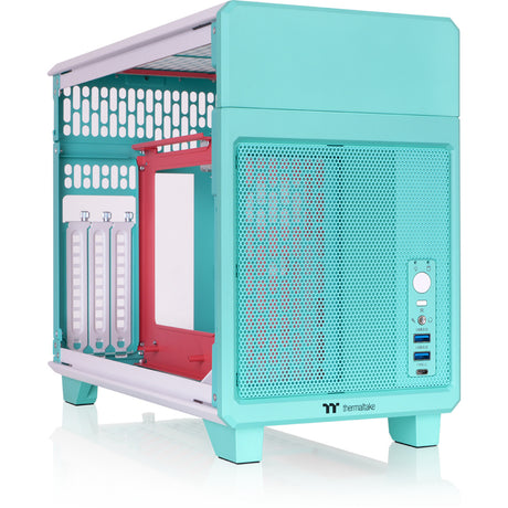 Thermaltake tr100 mint strawberry mini tower behuizing (mint bes | 2x usb-a | 1x usb-c)