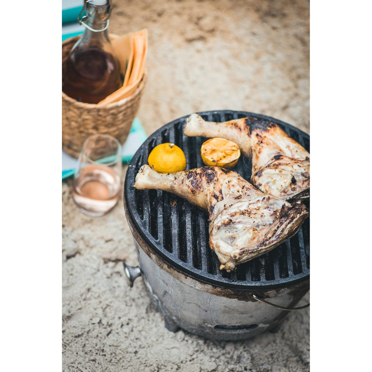 Vindmøllens grillplade i støbejern (sort, ø 31,5 cm)