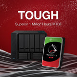 Seagate ironwolf, 10 tb harde schijf (st10000vn000, sata 600, 24 7)