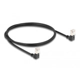 Delock rj45 netværkskabel cat.6a s ftp slim 90° nedad nedad vinklet 1 m kabel (sort)