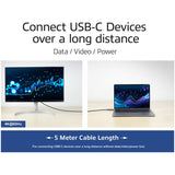Act tilslutning USB-C 3.2 gen2 aktivt optisk kabel (AOC) tilslutningskabel (grå sort, 5 meter)