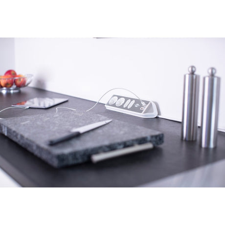 Brennerstuhl ®estilo hjørne tilslutningsboks med USB-opladningsfunktion 4-vejs 2x beskyttelsesstik 2x euro sølv hvid