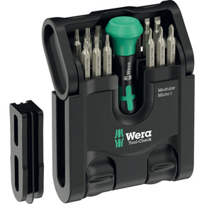 Wera tool-check modulært mikro 1 bitsæt med 21 dele (sort grøn)