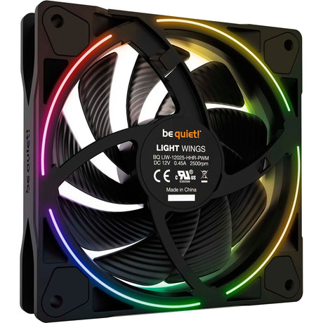 Vær stille! light wings pwm højhastigheds rgb kabinet blæser (sort, 120 x 120 x 25 mm)