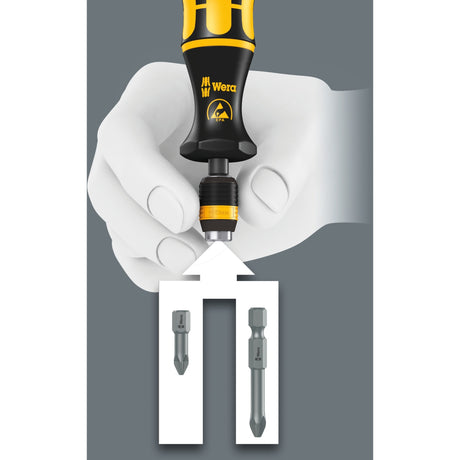 Wera bit håndholder 813 r skruetrækker (sort gul, ESD, ikke-magnetisk, 90 mm)