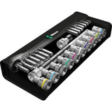 Wera 8100 sc 7 zyklop metal skraldesæt med gennemskydningsfirkant 1 2 drivværktøjssæt (28 stk.)