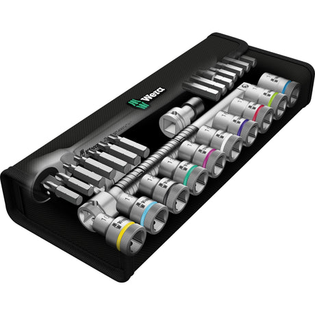 Wera 8100 sc 7 zyklop metal skraldesæt med gennemskydningsfirkant 1 2 drivværktøjssæt (28 stk.)