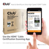 Club 3d ultra high speed aoc hdmi 2.1 gecertificeerde unidirectioneel kabel male-male (zwart, 15 meter, 4k 120hz, 8k 60hz, 48 gbps)