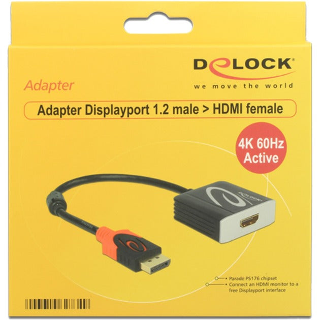 Delock adapter displayport 1.2 > hdmi 4k 60 hz aktiv (62734)