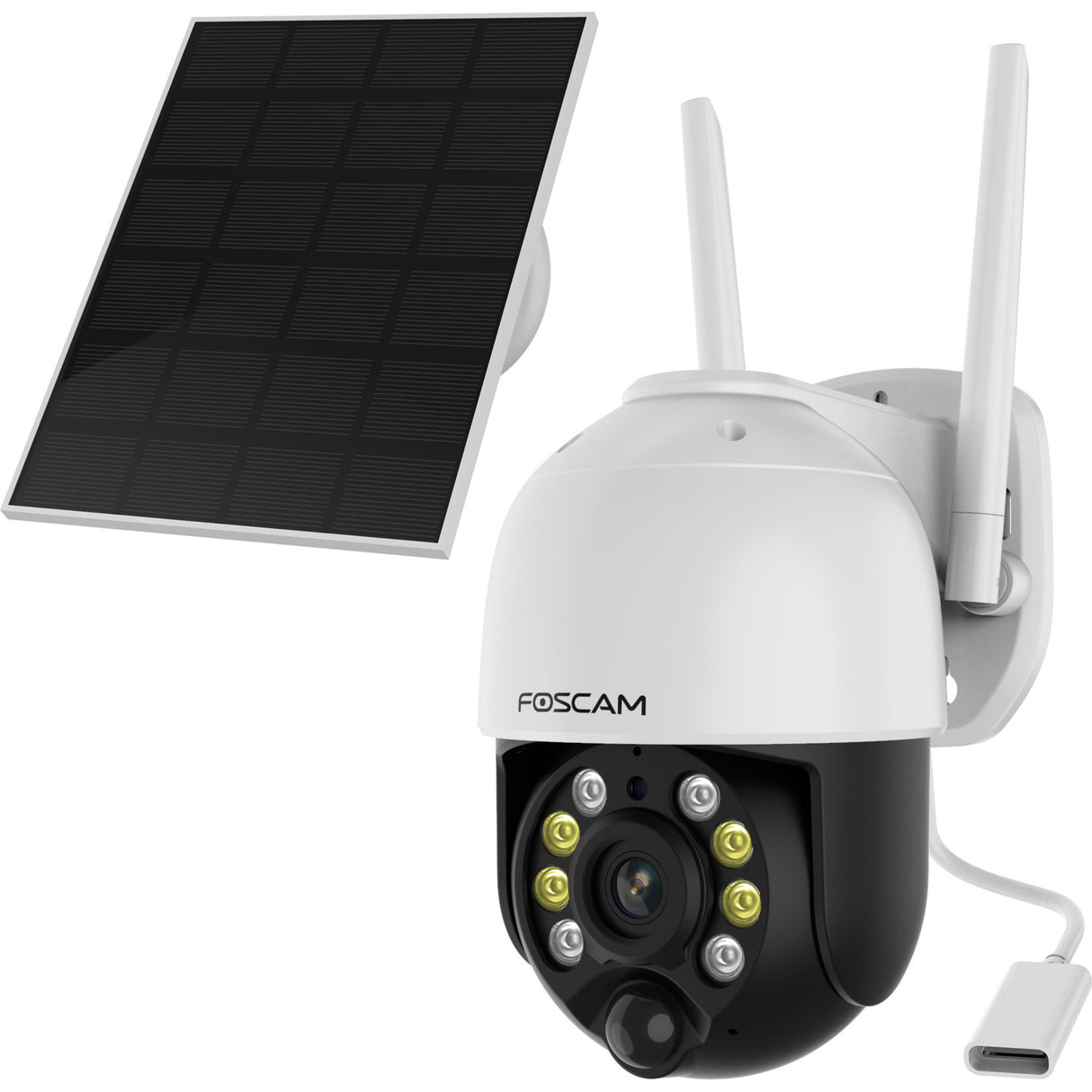 Foscam b4, 100 % trådløst 2k 4mp pan tilt batterikamera (hvid)
