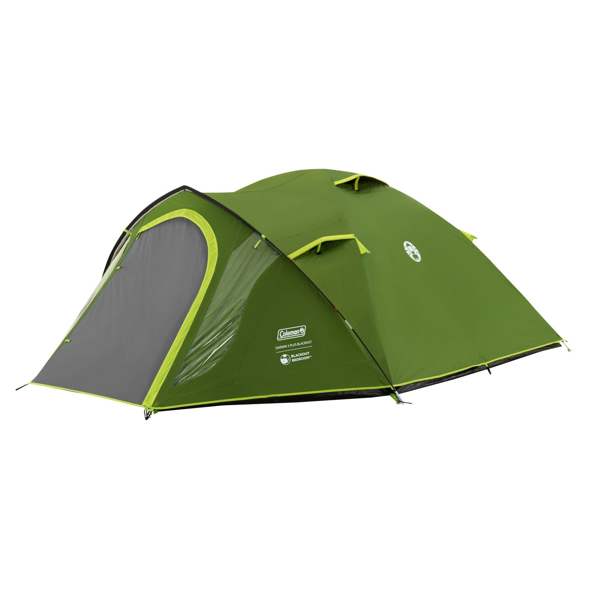 Coleman darwin 3 plus kuppeltelt (mørkegrøn lysegrøn, med frontstruktur, model 2025)