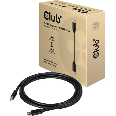 Club 3d mini displayport 1.4 kabel han-han (sort, 2 meter)
