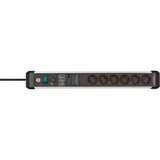 Brennerstuhl premium-protect-line, 6-vejs strømskinne med overspændingsbeskyttelse (3m kabel, med afbryder, fremstillet i Tyskland)