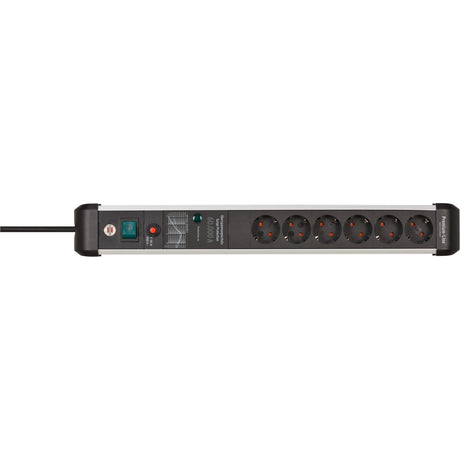 Brennerstuhl premium-protect-line, 6-vejs strømskinne med overspændingsbeskyttelse (3m kabel, med afbryder, fremstillet i Tyskland)
