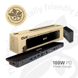 Club 3D USB-C 3.2 Gen1 Triple Display Dynamisk PD opladningsdockingstation 100W dockingstation (sort)